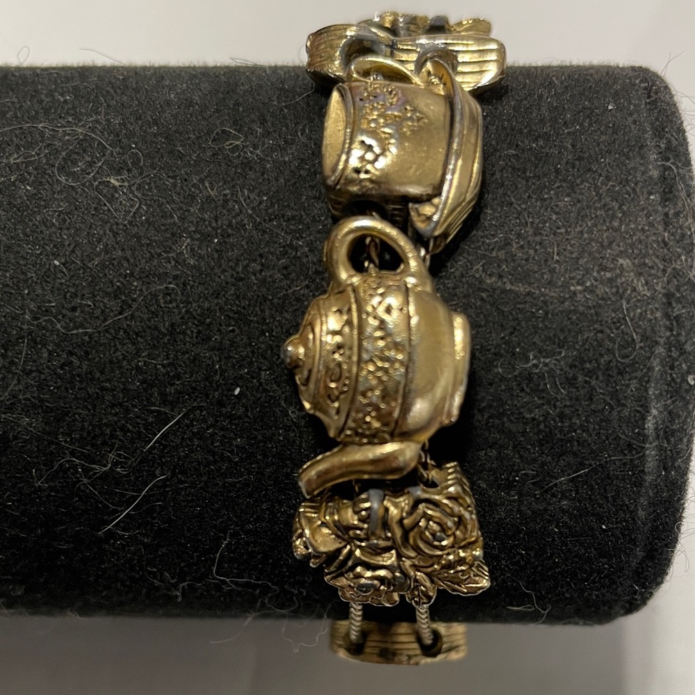 Gold Teapot Charm Bracelet